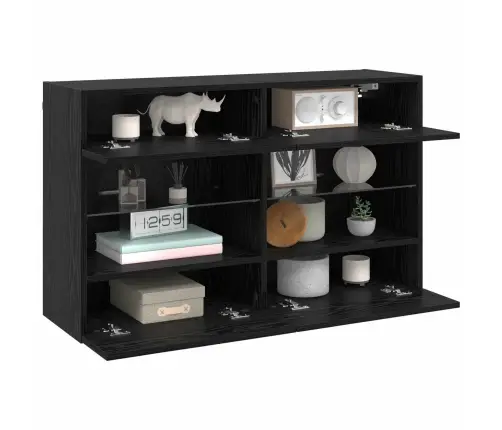 Tv Sieninė Spintelė Juodas Ąžuolas 98,5 X 30 X 60,5 Cm