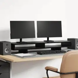 Monitoru Statīvs Melna 100 X 27 X 15 Cm Inženierijas Koks Vidaxl