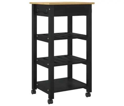 Virtuves Ratiņš Vienkrāsains Melna 88,5 X 40 X 48 Cm Vidaxl