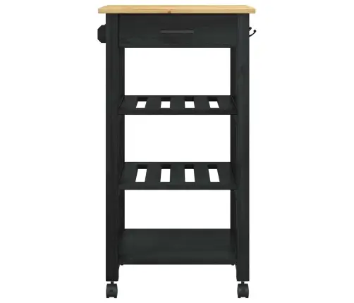 Virtuves Ratiņš Vienkrāsains Melna 88,5 X 40 X 48 Cm Vidaxl