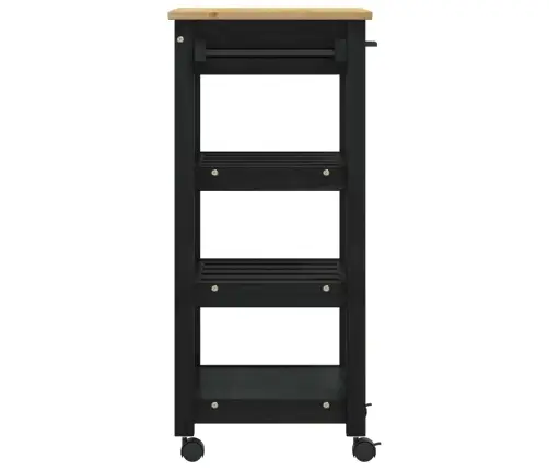 Virtuves Ratiņš Vienkrāsains Melna 88,5 X 40 X 48 Cm Vidaxl