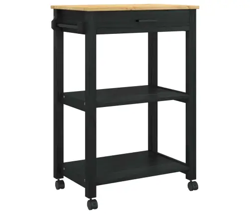 Virtuves Ratiņš Vienkrāsains Melna 88,5 X 40 X 60 Cm Vidaxl