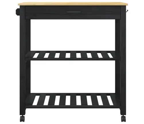 Virtuves Ratiņš Vienkrāsains Melna 88.5 X 40 X 84 Cm Vidaxl