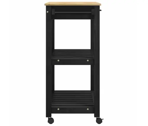 Virtuves Ratiņš Vienkrāsains Melna 88.5 X 40 X 84 Cm Vidaxl