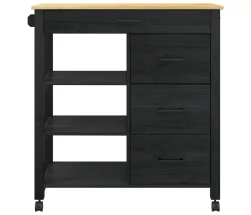 Virtuves Ratiņš Melna Vidaxl