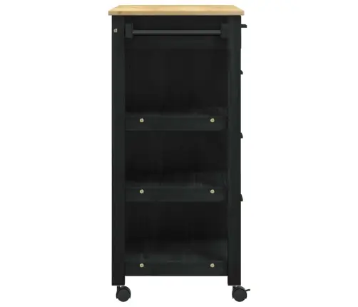 Virtuves Ratiņš Melna Vidaxl