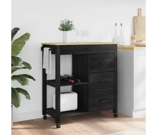 Virtuvės Vežimėlis Paprastas Juoda