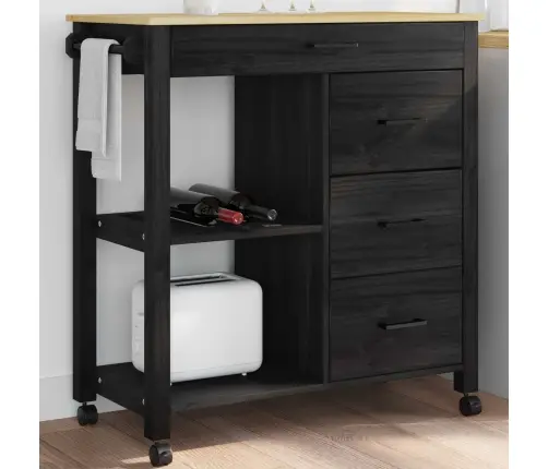 Virtuvės Vežimėlis Paprastas Juoda