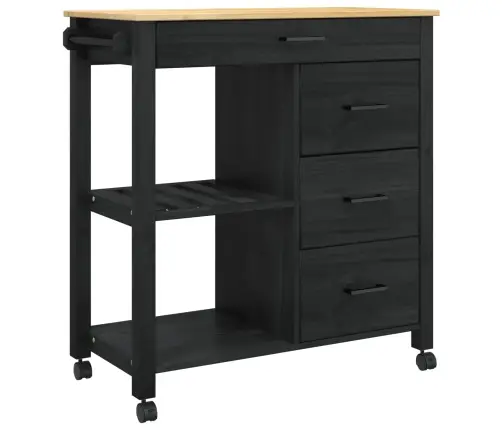 Virtuvės Vežimėlis Paprastas Juoda