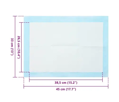 Dzīvnieku Apmācības Paklājs 50 Pcs Zila Un Balta 45 X 33 Cm Vidaxl