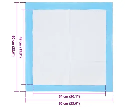 Dzīvnieku Apmācības Paklājs 50 Pcs Zila Un Balta 60 X 60 Cm Vidaxl