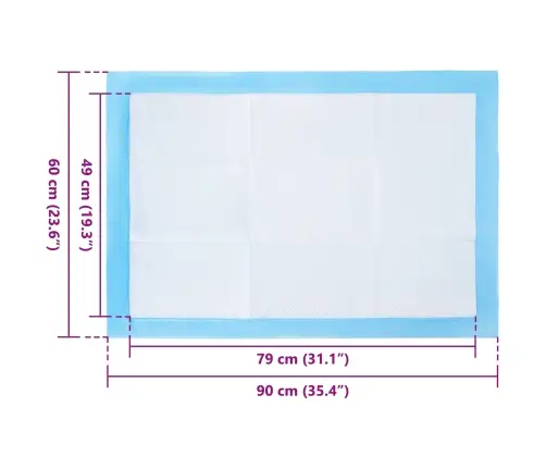 Dzīvnieku Apmācības Paklājs 50 Pcs Zila Un Balta 60 X 60 Cm Vidaxl