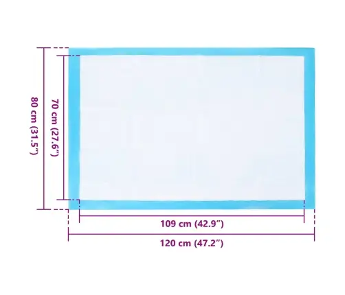 Dzīvnieku Apmācības Paklājs 100 Pcs Zila Un Balta 120 X 80 Cm Vidaxl
