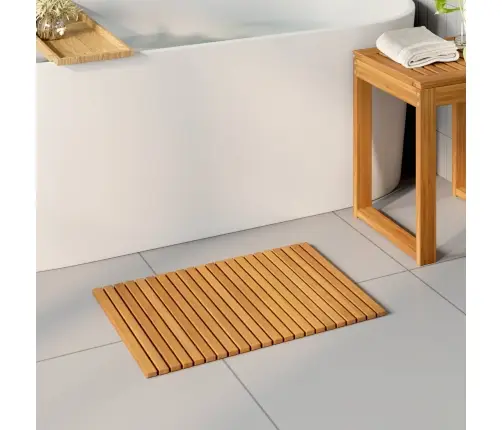 Vannas Paklājs Vienkrāsains Brūna 60 X 40 Cm Koka Vidaxl