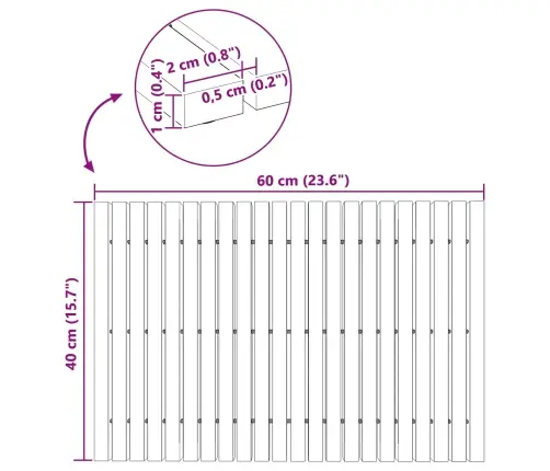Vannas Paklājs Vienkrāsains Brūna 60 X 40 Cm Koka Vidaxl