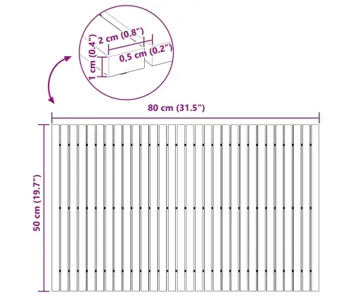Vannas Paklājs Vienkrāsains Brūna 80 X 50 Cm Koka Vidaxl