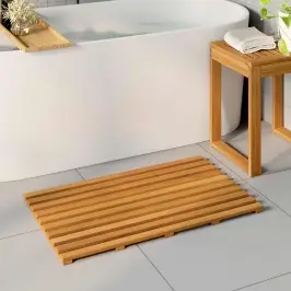 Vannas Paklājs Vienkrāsains Brūna 100 X 53 Cm Koka Vidaxl