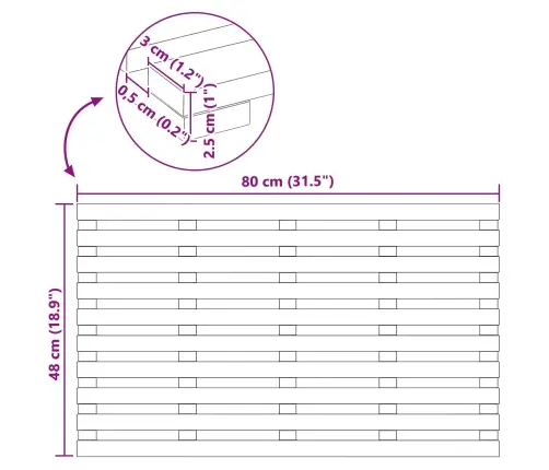 Badematte Paprastas Ruda 100 X 53 Cm Medis