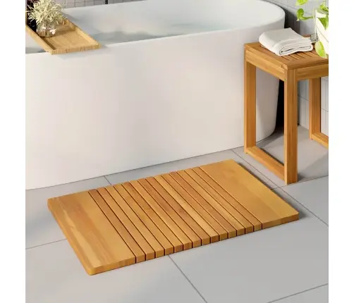 Vannas Paklājs Vienkrāsains Brūna 59 X 40 Cm Koka Vidaxl