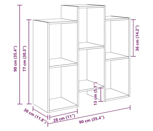 Puse Dūmaka Ozols 90 X 30 X 90 Cm Vidaxl