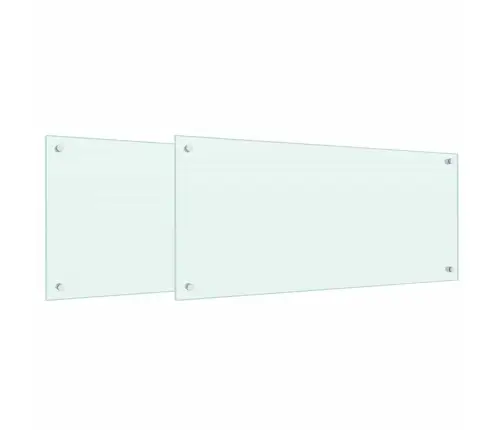 Virtuves Aizsargpanelis 2 Pcs Balts 90 X 40 Cm Rūdīts Stikls Vidaxl