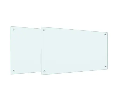 Virtuves Aizsargpanelis 2 Pcs Balts 90 X 50 Cm Rūdīts Stikls Vidaxl