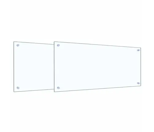 Kögi Splashback 2 Pcs Läbipaistev 90 X 40 Cm Karastatud Klaas