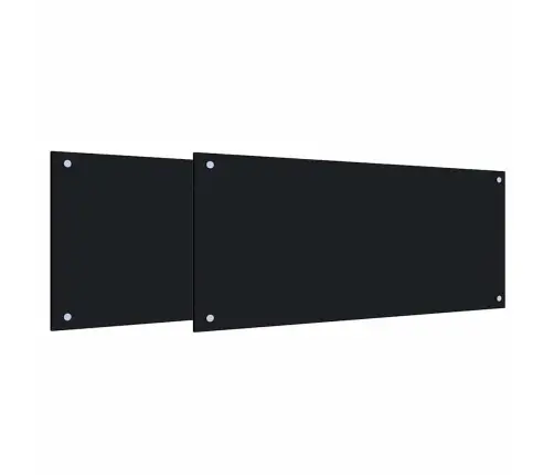 Kögi Splashback 2 Pcs Must 90 X 40 Cm Karastatud Klaas