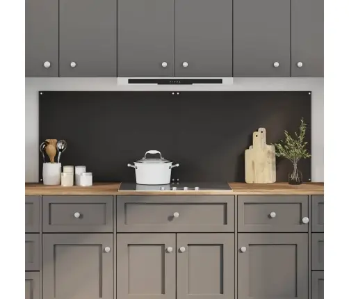 Virtuves Aizsargpanelis 2 Pcs Melna 90 X 60 Cm Rūdīts Stikls Vidaxl