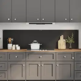 Virtuves Aizsargpanelis 2 Pcs Melna 100 X 50 Cm Rūdīts Stikls Vidaxl