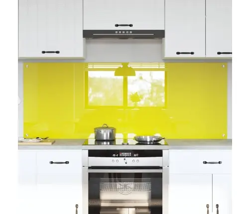 Kögi Splashback 2 Pcs Kollane 80 X 60 Cm Karastatud Klaas