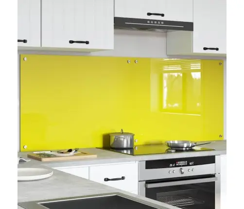 Kögi Splashback 2 Pcs Kollane 80 X 60 Cm Karastatud Klaas