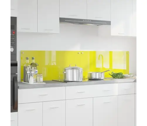 Virtuves Aizsargpanelis 2 Pcs Dzeltena 90 X 40 Cm Rūdīts Stikls Vidaxl