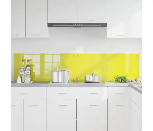 Virtuves Aizsargpanelis 2 Pcs Dzeltena 90 X 40 Cm Rūdīts Stikls Vidaxl
