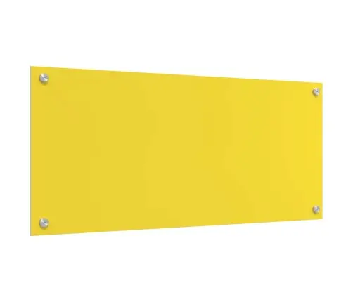 Virtuves Aizsargpanelis 2 Pcs Dzeltena 90 X 40 Cm Rūdīts Stikls Vidaxl