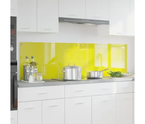 Virtuves Aizsargpanelis 2 Pcs Dzeltena 90 X 50 Cm Rūdīts Stikls Vidaxl