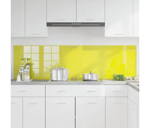 Virtuves Aizsargpanelis 2 Pcs Dzeltena 90 X 50 Cm Rūdīts Stikls Vidaxl