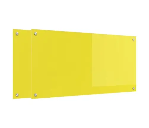 Virtuvės Užpakalinė Plokštė 2 Pcs Geltona 100 X 50 Cm