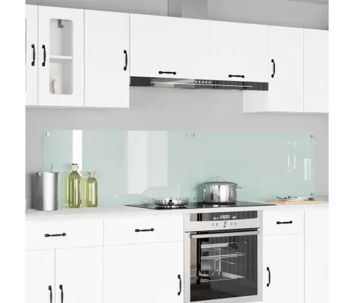 Virtuves Aizsargpanelis 2 Pcs Balts 110 X 50 Cm Rūdīts Stikls Vidaxl