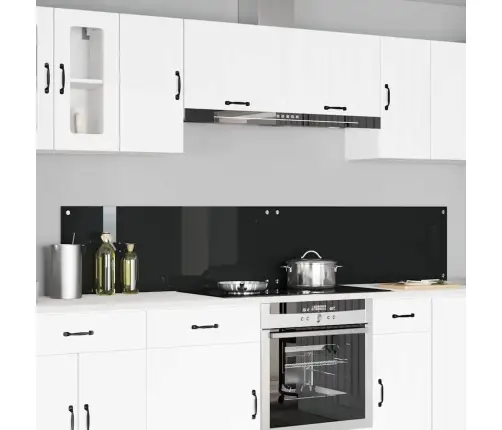 Virtuves Aizsargpanelis 2 Pcs Melna 110 X 40 Cm Rūdīts Stikls Vidaxl