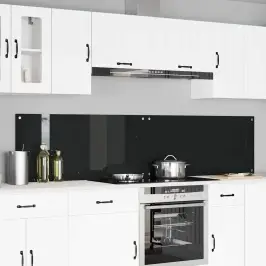 Virtuves Aizsargpanelis 2 Pcs Melna 110 X 50 Cm Rūdīts Stikls Vidaxl