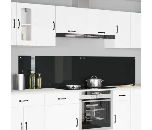 Virtuves Aizsargpanelis 2 Pcs Melna 110 X 50 Cm Rūdīts Stikls Vidaxl