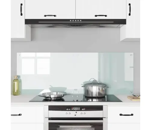 Virtuves Aizsargpanelis Balts 70 X 50 X 0.8 Cm Rūdīts Stikls Vidaxl