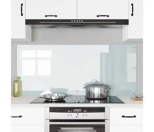 Virtuves Aizsargpanelis Balts 70 X 60 X 0.8 Cm Rūdīts Stikls Vidaxl