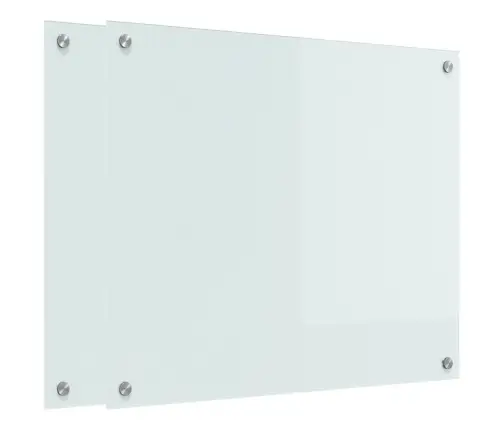 Virtuves Aizsargpanelis Balts 70 X 60 X 0.8 Cm Rūdīts Stikls Vidaxl