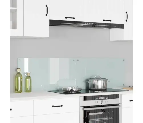 Virtuves Aizsargpanelis Balts 80 X 40 X 0.8 Cm Rūdīts Stikls Vidaxl