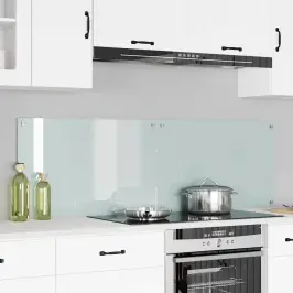 Virtuves Aizsargpanelis Balts 80 X 50 Cm Rūdīts Stikls Vidaxl