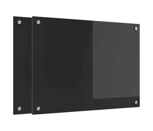 Kögi Splashback 2 Pcs Must 70 X 50 Cm Karastatud Klaas