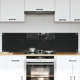 Virtuves Aizsargpanelis 2 Pcs Melna 80 X 40 Cm Rūdīts Stikls Vidaxl