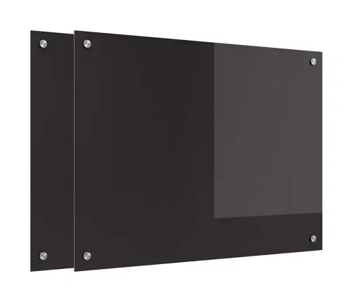 Virtuves Aizsargpanelis Melna 80 X 60 X 0.8 Cm Rūdīts Stikls Vidaxl